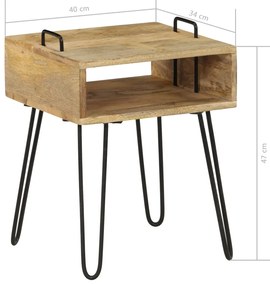 vidaXL Κομοδίνο 40 x 34 x 47 εκ. από Μασίφ Ξύλο Μάνγκο