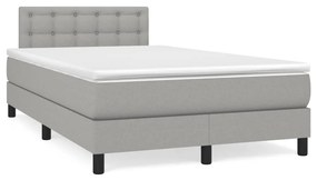 Κρεβάτι Boxspring με Στρώμα & LED Αν.Γκρι 120x190εκ. Υφασμάτινο