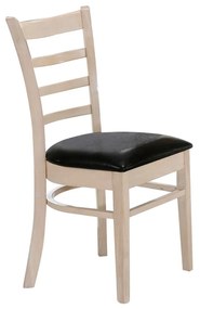 Καρέκλα Naturale-L White Wash Ε7052 42X50X91 cm Σετ 2τμχ Ξύλο,Τεχνόδερμα
