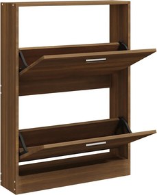 vidaXL Παπουτσοθήκη Καφέ Δρυς 59x17x81 εκ. από Επεξεργασμένο Ξύλο