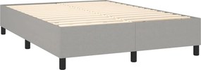 vidaXL Κρεβάτι Boxspring με Στρώμα Ανοιχτό Γκρι 140x200 εκ. Υφασμάτινο