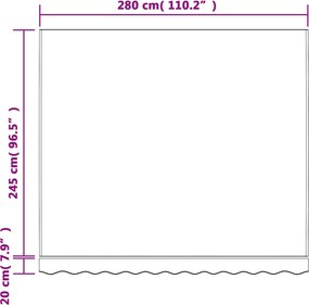 vidaXL Τεντόπανο Ανταλλακτικό Ριγέ Πολύχρωμο 3x2,5 μ.