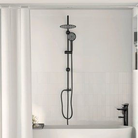 vidaXL Σύστημα Ντους Μαύρο 47 x 20 x 95 εκ. Ανοξείδωτο ατσάλι