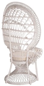 ΠΟΛΥΘΡΟΝΑ ROYAL PEACOCK HM9342.02 RATTAN ΣΕ ΛΕΥΚΟ-ΜΑΞΙΛΑΡΙ ΛΕΥΚΟ 114x72x150Yεκ. - HM9342.02