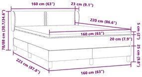 Box Spring κρεβάτι με στρώμα σκούρο πράσινο 160x220cm Βελούδινο - Πράσινο