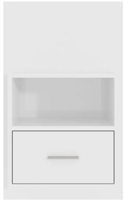 vidaXL Κομοδίνο Επιτοίχιο Γυαλιστερό Λευκό