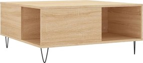 vidaXL Τραπεζάκι Σαλονιού Sonoma Δρυς 80x80x36,5 εκ. Επεξεργασμ. Ξύλο