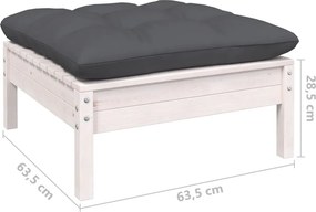 vidaXL Σαλόνι Κήπου Σετ 12 Τεμ. Λευκό Ξύλο Πεύκου &amp; Μαξιλάρια