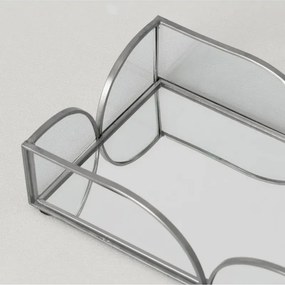 Stewehome Ταψί από γυαλί ασημί Ασημί 20x10 cm