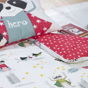 ΣΕΤ ΠΑΠΛΩΜΑΤΟΘΗΚΗ ΜΟΝΗ 160X240 SUPER ANIMALS - RED/WHITE 5205495500539
