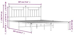 ΠΛΑΙΣΙΟ ΚΡΕΒΑΤΙΟΥ ΜΕ ΚΕΦΑΛΑΡΙ ΛΕΥΚΟ 180X200 ΕΚ. ΜΕΤΑΛΛΙΚΟ 353590