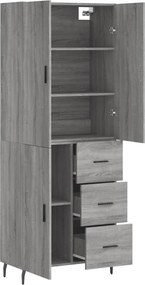 vidaXL Ντουλάπι Γκρι Sonoma 69,5 x 34 x 180 εκ. Επεξεργασμένο Ξύλο