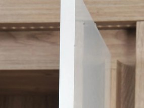 Σιφονιέρα Stanton G114, Ribbeck δρυς, Γυαλιστερό λευκό, Με συρτάρια και ντουλάπια, Αριθμός συρταριών: 3, 98x144x41cm, 75 kg | Epipla1.gr