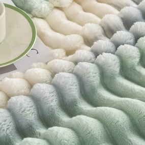 Κουβέρτα Fleece-Δίχρωμο Ριγέ Πετρόλ flc13 - 1.60x2.20