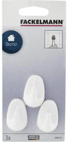 Σετ 3 αυτοκόλλητες κρεμάστρες Fackelmann 20601 Tecno, 4,2 cm, Λευκό