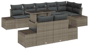 vidaXL Σετ Καναπέ Κήπου με μαξιλάρι 9 pcs Γκρι 100 x 55 x 73 εκ