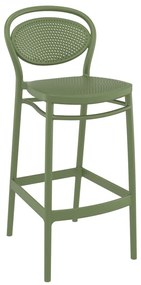 Σκαμπό Bar MARCEL Olive Green PP 45x52x106cm