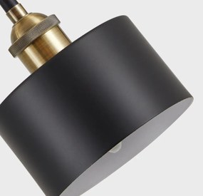 Φωτιστικό Τοίχου - Απλίκα SE21-BL-B10-BL1W-MS1 ADEPT PENDANT Black Metal Shade Wall Lamp+ - Μέταλλο - 77-8896