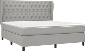 vidaXL Κρεβάτι Boxspring με Στρώμα Αν. Πράσινο 160x200εκ Υφασμάτινο