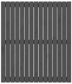 Κεφαλάρι Τοίχου Γκρι 95,5x3x110 εκ. από Μασίφ Ξύλο Πεύκου - Γκρι