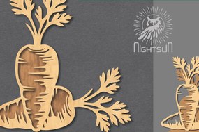 Σετ των 2 Intra απο ξύλο plywood 3mm-4mm πάχος Διακόσμηση κοπής με λέιζερ καρότου 4 Δίασταση 15x15 cm INTRAFABR-117328404