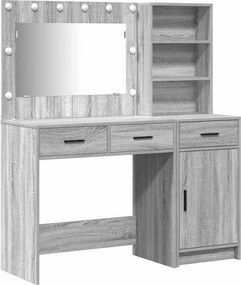 vidaXL Τραπέζι περιποίησης με συρτάρι 2 pcs Γκρι Επεξεργασμένο ξύλο