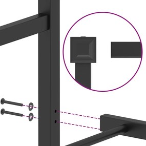 ΠΛΑΙΣΙΟ ΚΡΕΒΑΤΙΟΥ ΜΕ ΚΕΦΑΛΑΡΙ ΜΑΥΡΟ 120 X 190 ΕΚ. ΜΕΤΑΛΛΙΚΟ 374238