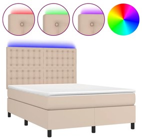 ΚΡΕΒΑΤΙ BOXSPRING ΣΤΡΩΜΑ&amp;LED ΚΑΠΟΥΤΣΙΝΟ 140X200 ΕΚ. ΣΥΝΘ. ΔΕΡΜΑ 3135950