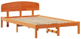 vidaXL Σκελετός Κρεβατιού Καφέ 140 x 190 cm Μασίφ ξύλο πεύκου
