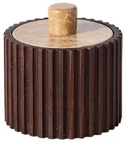 Βάζο Με Καπάκι Yami Καφέ Ξύλο / Μπεζ Μάρμαρο Ø8xH7,8 cm MUUBS