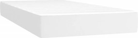 vidaXL Κρεβάτι Boxspring με Στρώμα Λευκό 200x200 εκ. Συνθετικό Δέρμα