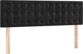 vidaXL Κρεβάτι Boxspring με Στρώμα Μαύρο 140x190 εκ. Βελούδινο