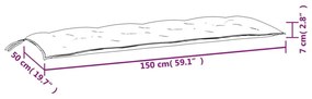 Μαξιλάρι Πάγκου Κήπου Ανθρακί 150x50x7 εκ. Ύφασμα Oxford - Ανθρακί