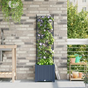 vidaXL Γλάστρα Κήπου με Πλέγμα Γκρι 40x40x143 εκ