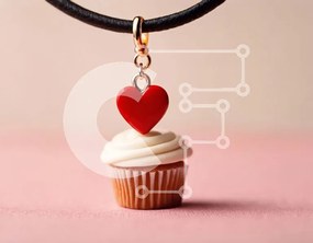 Intra Συλλεκτικό Ξύλινο Παζλ Plywood  4mm - Κρεμαστό κολιέ Cupcake με γούρι καρδιάς Σε Ξύλινο Κουτί - Διαστάσεις Puzzle: 10x10 cm – 25 κομμάτια