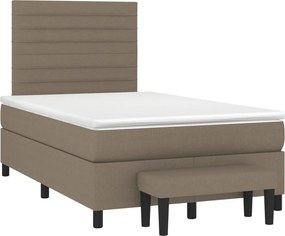 vidaXL Κρεβάτι Boxspring με Στρώμα Taupe 120x200 εκ. Υφασμάτινο