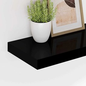 vidaXL Ράφια Τοίχου 4 τεμ. Μαύρα 120x23,5x3,8 εκ. MDF