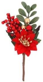 Beauty Home Κλαδί prestige κόκκινο, πράσινο και χρυσό 13 cm