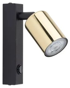 Απλίκα Φωτιστικό Τοίχου GU10 10W IP20 Top TK Lighting-6087-Μαύρο-Χρυσό 6087