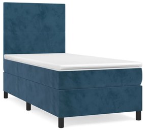 ΚΡΕΒΑΤΙ BOXSPRING ΜΕ ΣΤΡΩΜΑ ΣΚΟΥΡΟ ΜΠΛΕ 90X200 ΕΚ. ΒΕΛΟΥΔΙΝΟ 3142885