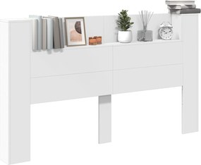 vidaXL Κεφαλάρι με ράφι Λευκό 180 x 16,5 x 103,5 cm Επεξεργασμένο ξύλο