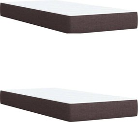 vidaXL Κρεβάτι Boxspring με Στρώμα Σκούρο Καφέ 200x200 εκ. Υφασμάτινο