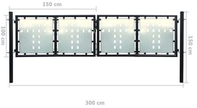 ΠΟΡΤΑ ΠΕΡΙΦΡΑΞΗΣ ΔΙΠΛΗ ΜΑΥΡΗ 300 X 150 ΕΚ. 141691