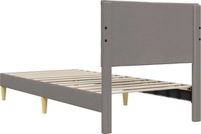 vidaXL Σκελετός Κρεβατιού Taupe 90 x 200 cm Ύφασμα