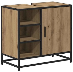 vidaXL Ντουλάπα Νιπτήρα Mπάνιου με ράφι artisan δρυς 65 x 33 x 60 εκ