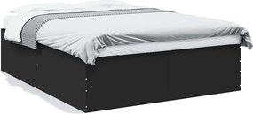 vidaXL Πλαίσιο Κρεβατιού Μαύρο 150x200 εκ. Επεξεργασμένο Ξύλο
