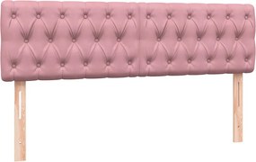 vidaXL Box Spring κρεβάτι με στρώμα ροζ 160x220 cm Βελούδινο
