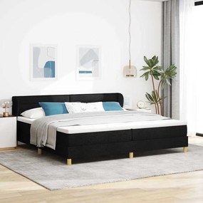 Κρεβάτι Box Spring με Στρώμα vidaXL Μαύρο 200x200 εκ. Ύφασμα