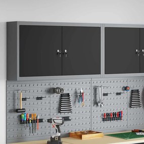 vidaXL Ντουλάπα Εργαλείων Τοίχου Μαύρη 100x20x55 εκ Ατσάλι