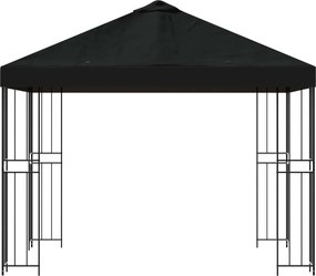 vidaXL Κιόσκι 3 x 3 m Μαύρο Πολυεστέρας και Χάλυβας 190 gsm